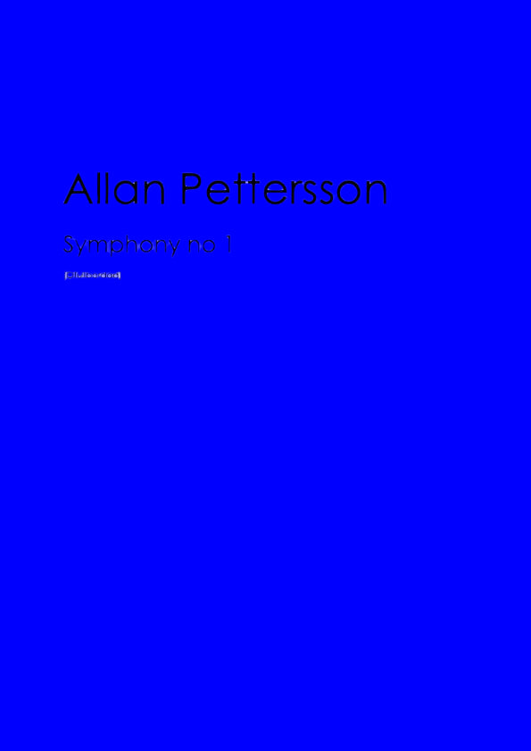 Allan Pettersson: Symphony no 1