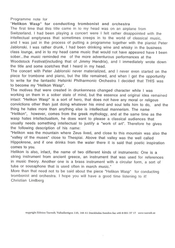 Christian Lindberg: Helikon Wasp - conducting trombonist and orchestra