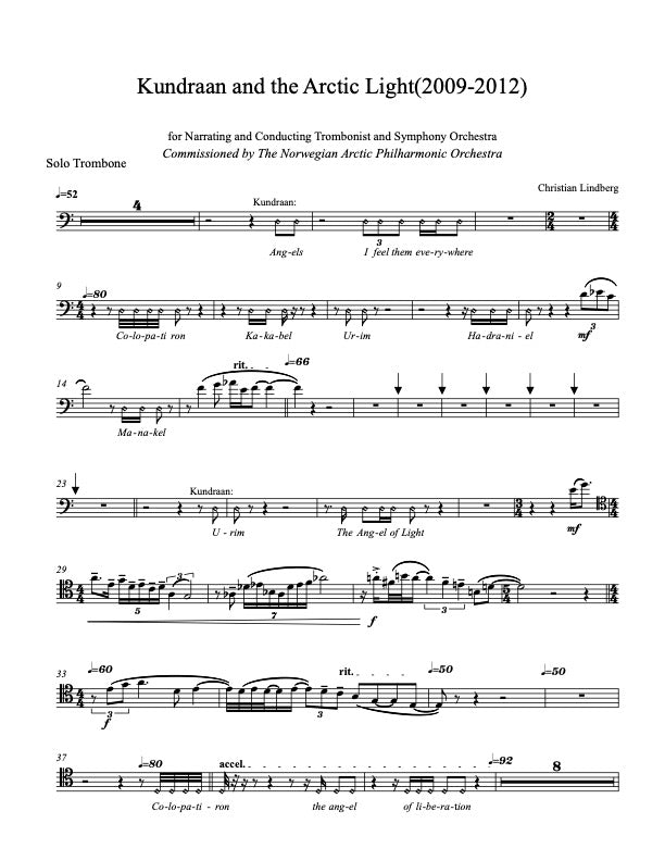 Christian Lindberg: Kundraan and the Arctic Light - Narrating and Conducting Trombonist.