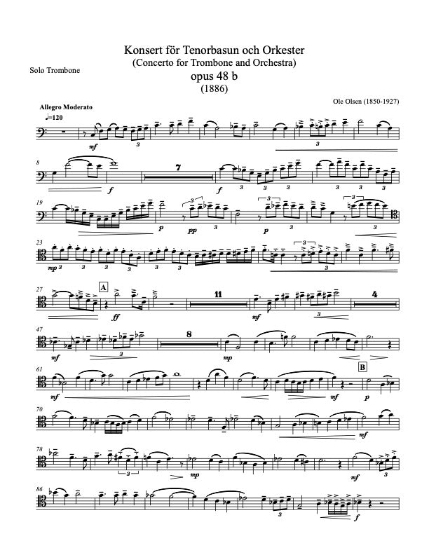 Ole Olsen: Trombone concerto in F Major