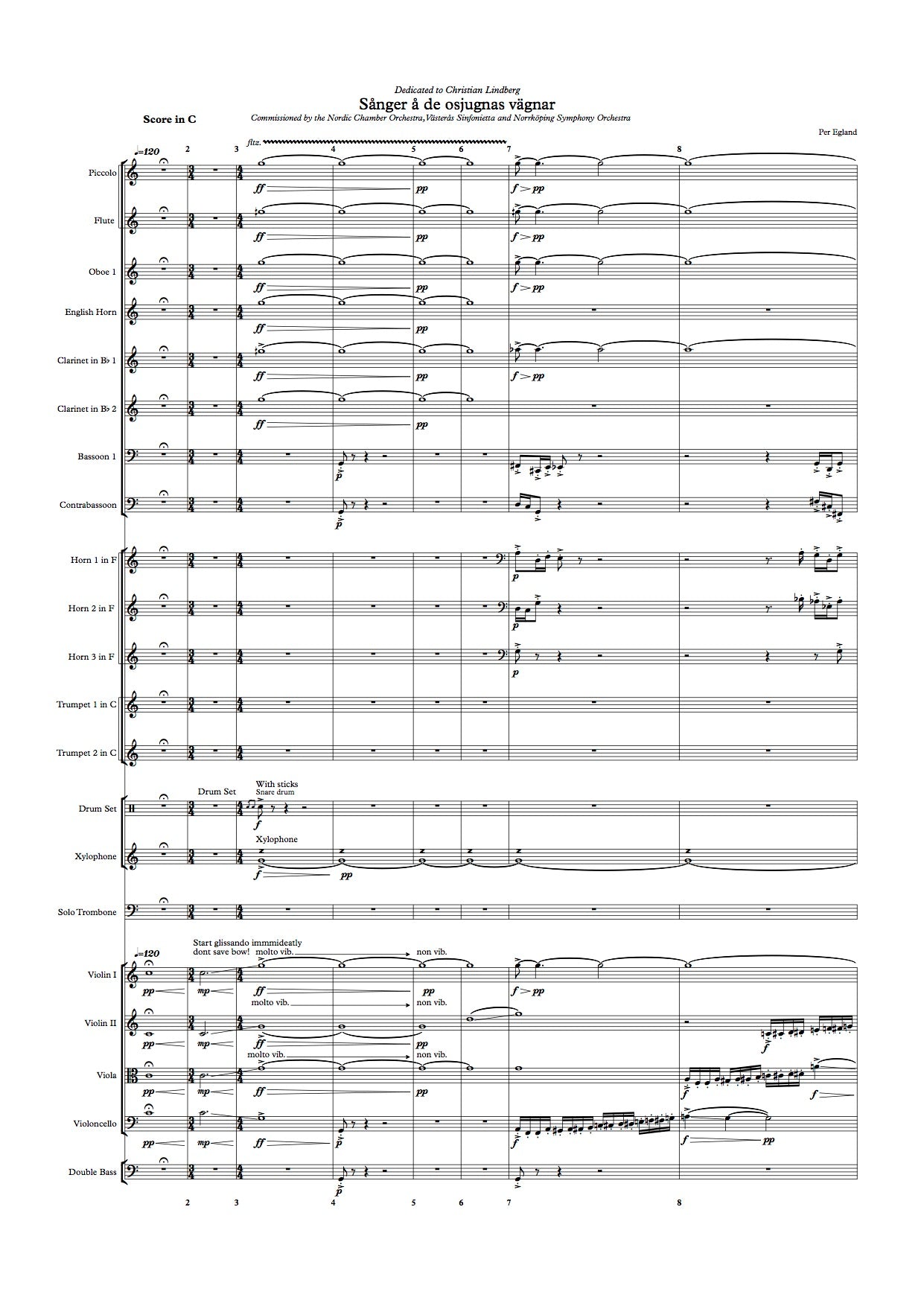 Per Egland - Song of the unsang, Trombone Concerto