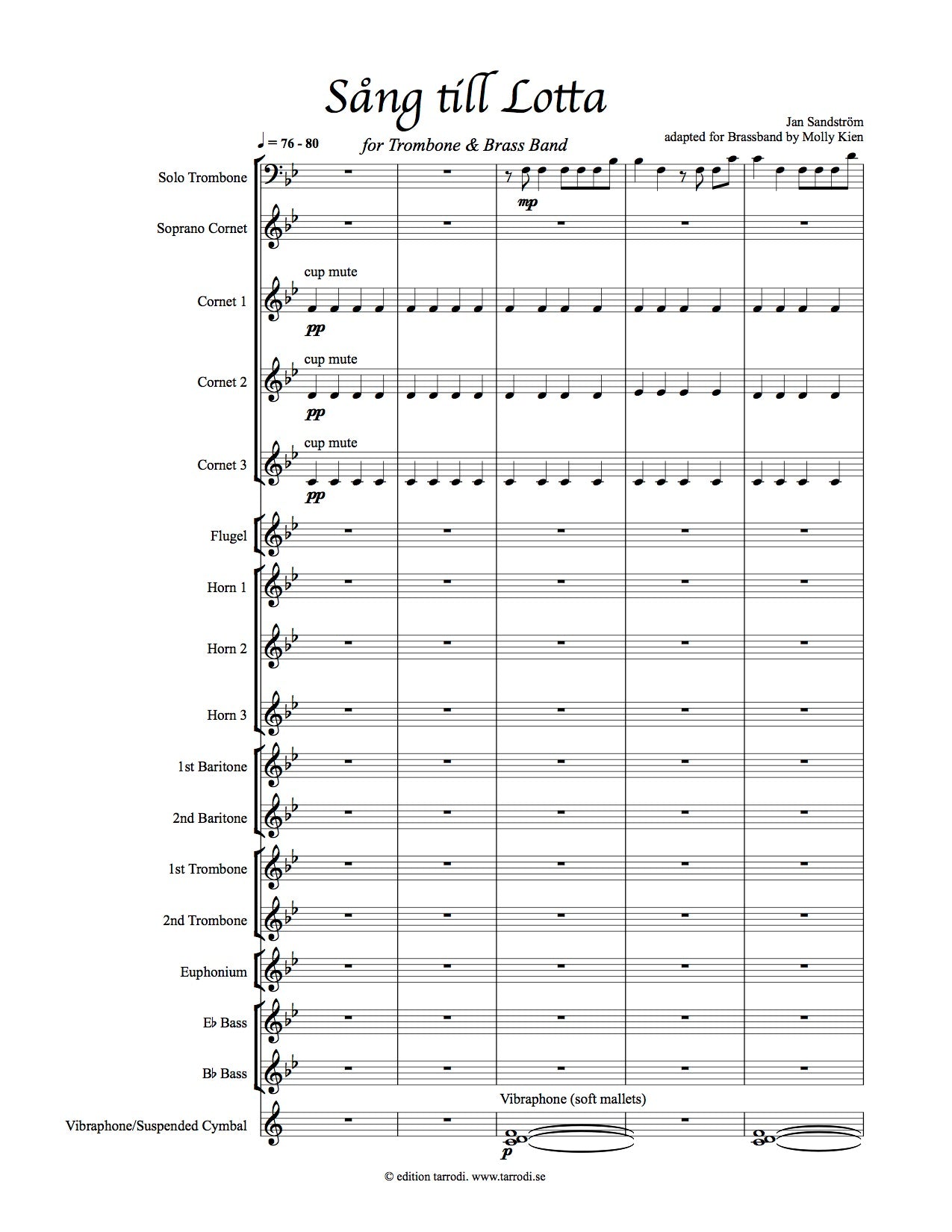 Jan Sandström: Song to Lotta - Trombone & Brassband