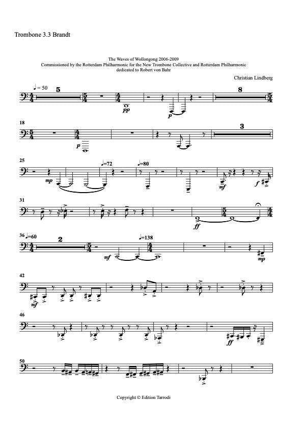 Christian Lindberg: The Waves of Wollongong - 9 Trombones & symphony orchestra