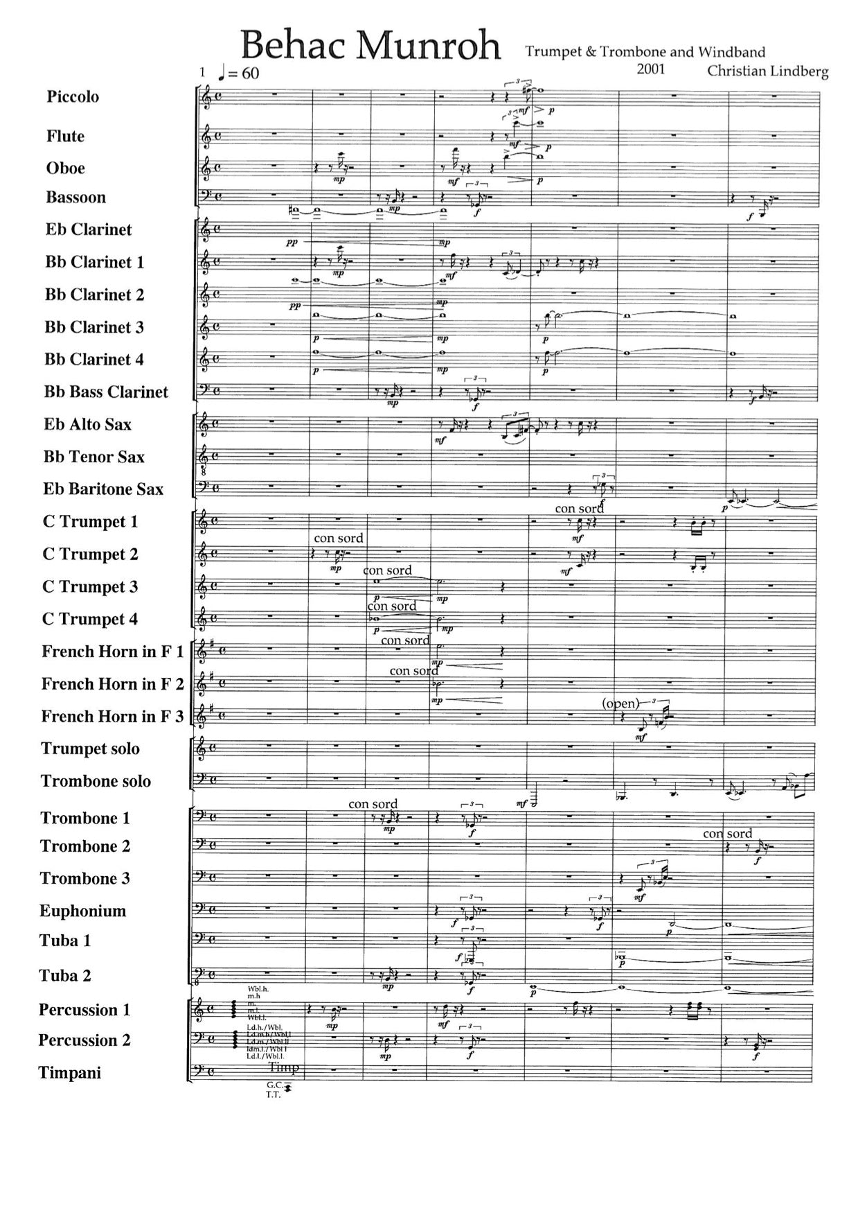 Christian Lindberg: Behac Munroh - Trombone & Trumpet concerto / windband