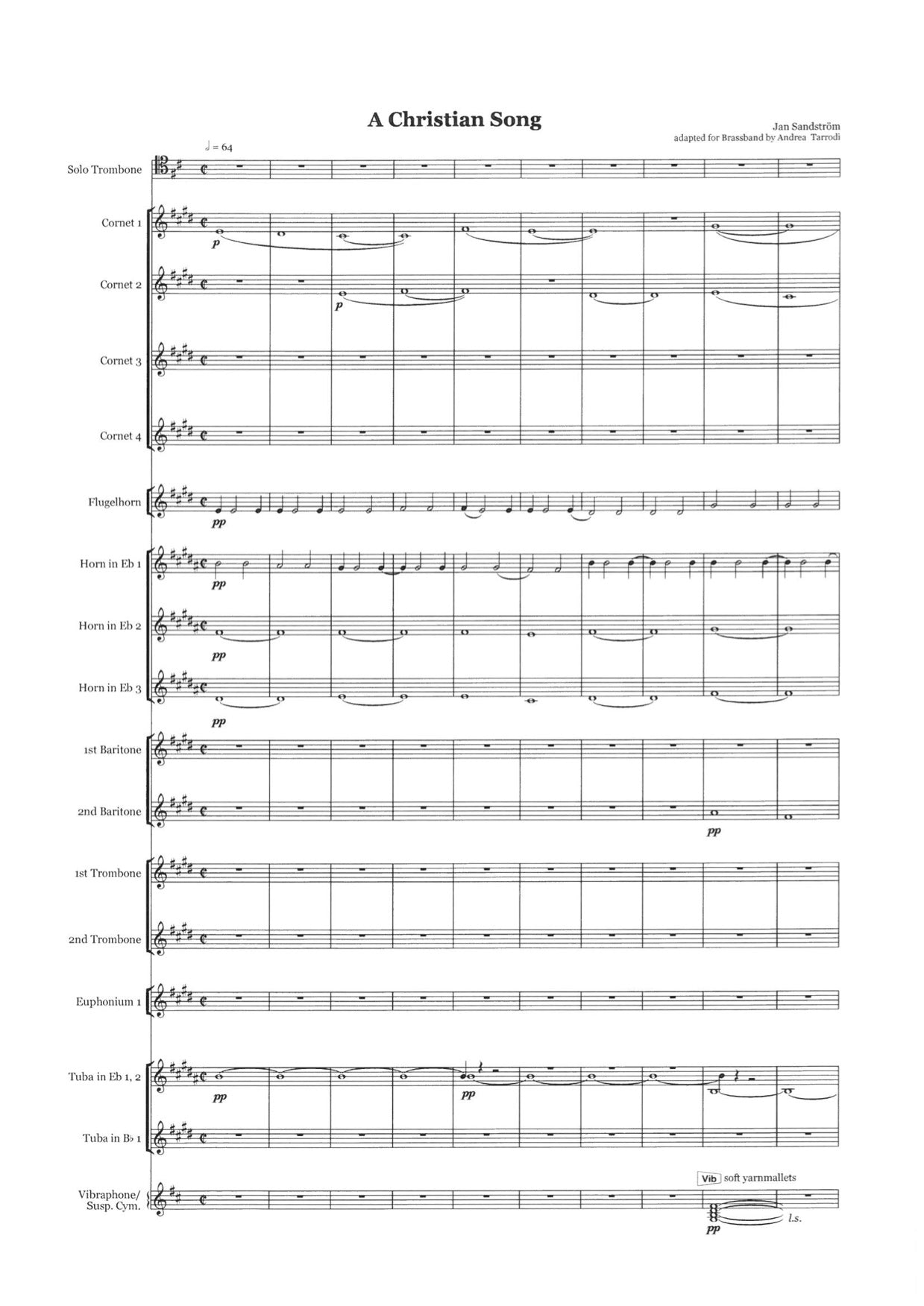 Jan Sandström - A Christian Song, Trombone and Brassband
