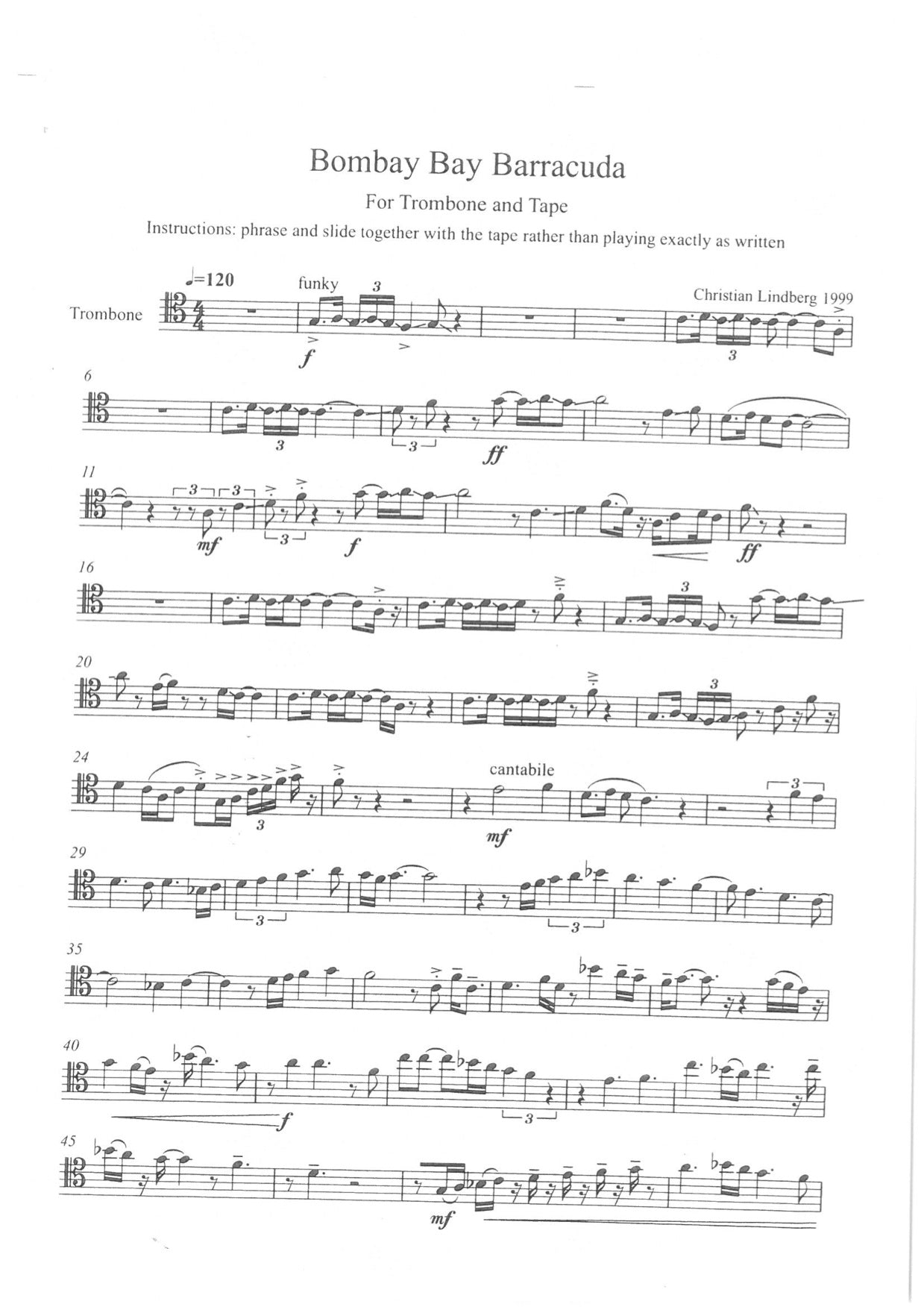 Christian Lindberg - Bombay Bay Barracuda Trombone and DVD.