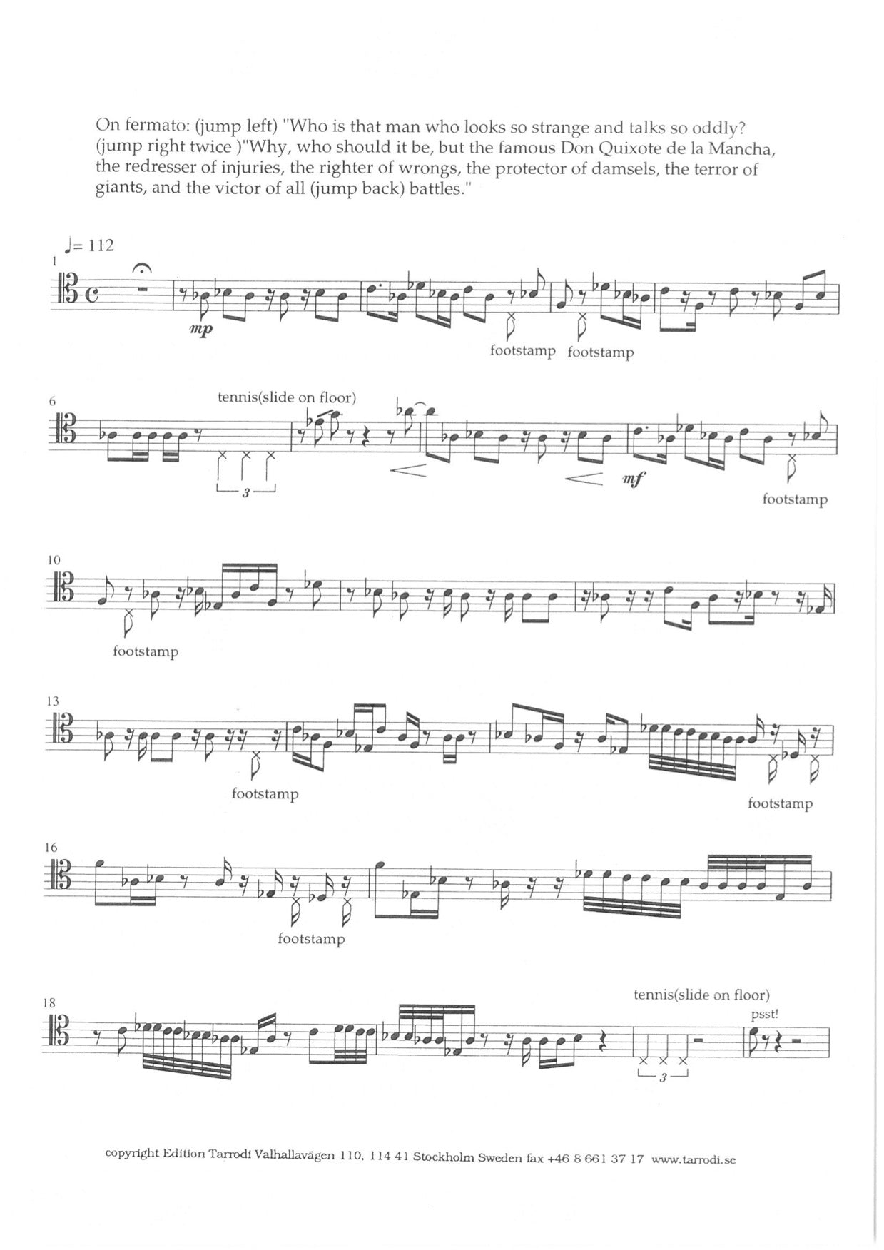 Jan Sandström - Cadenza de la Mancha