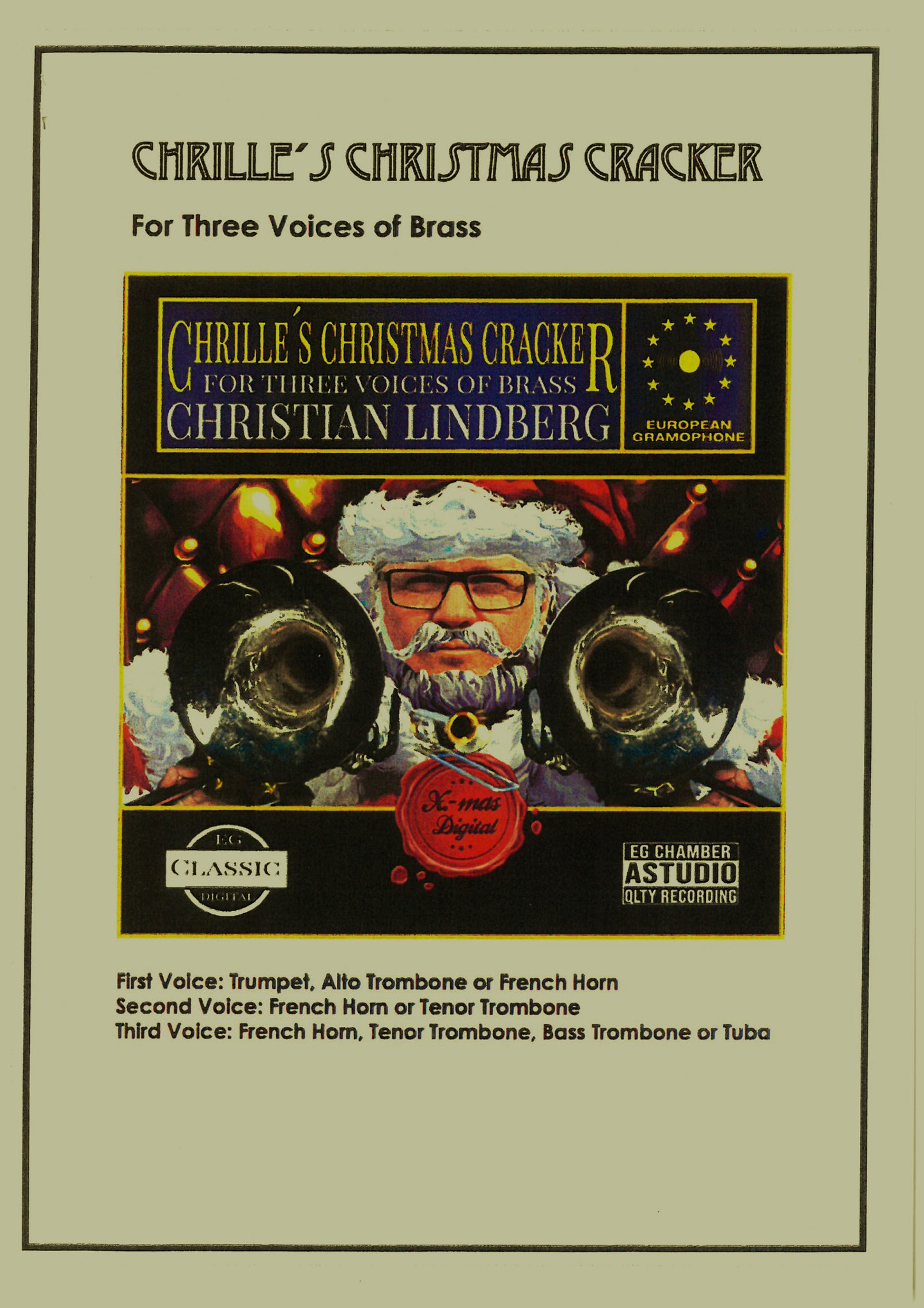 Christian Lindberg - Chrille´s Christmas Cracker For Three Voices of Bras 7 ' 2020