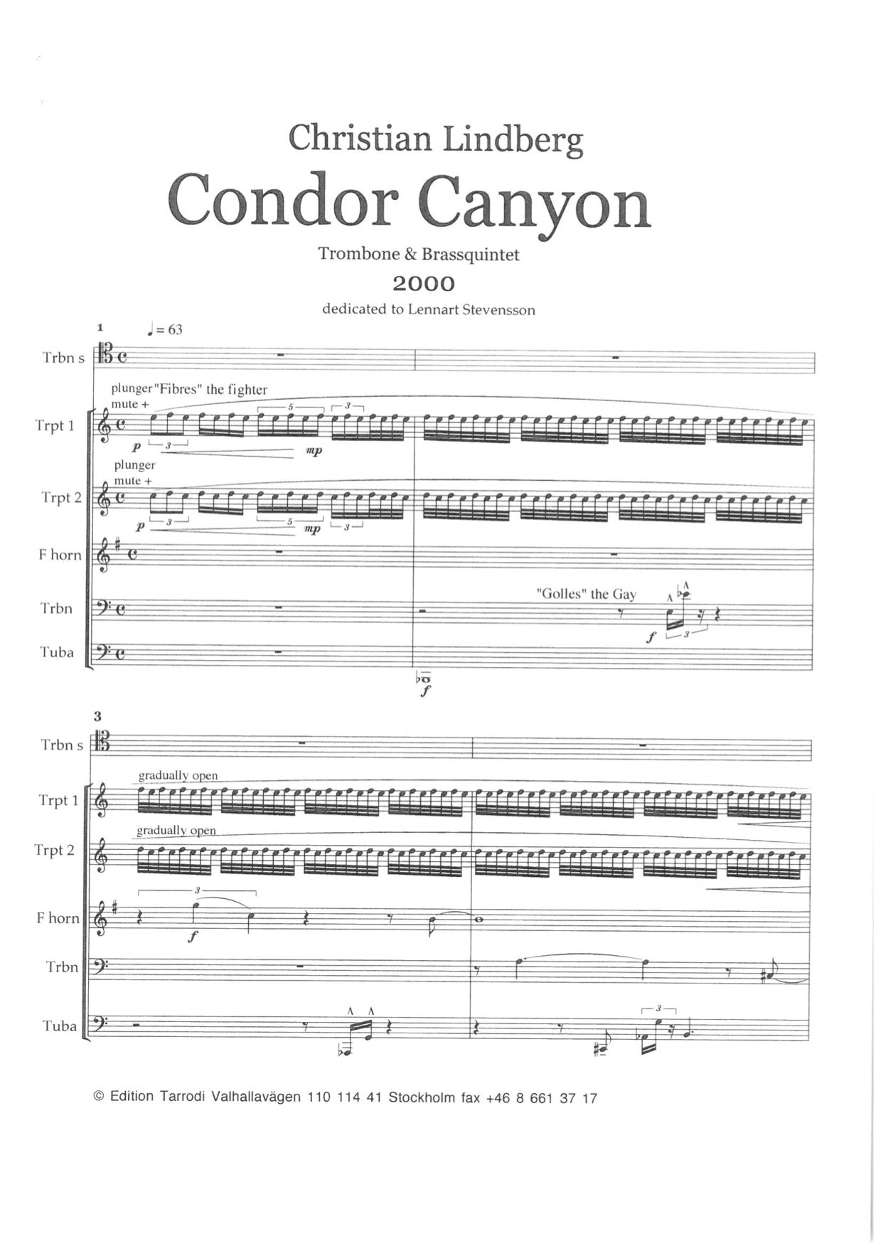 Christian Lindberg - Condor Canyon, Solo Trombone & Brass Quintet