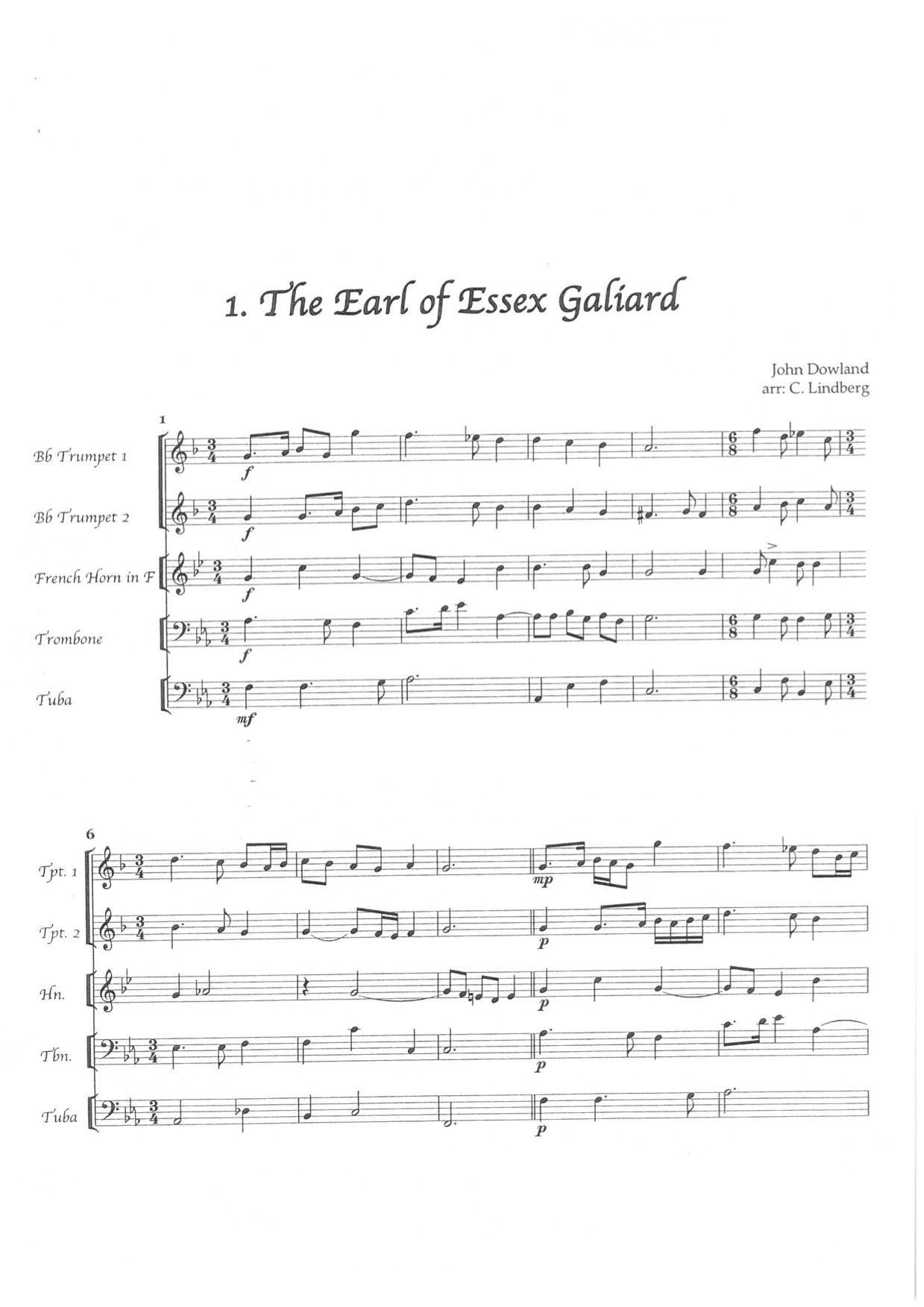 Dowland / Lindberg - Dowland Suite brassquintet