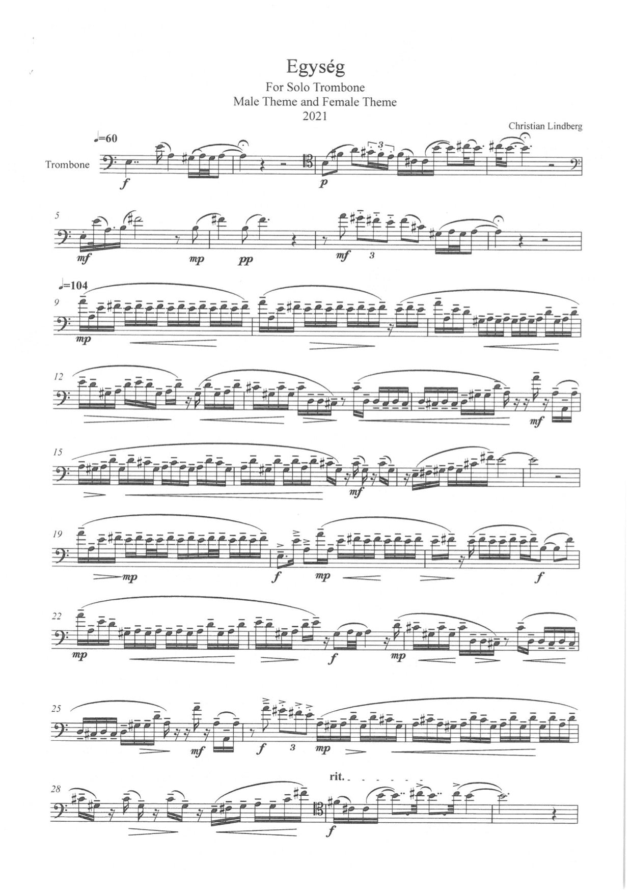 Christian LIndberg - Egység Trombone