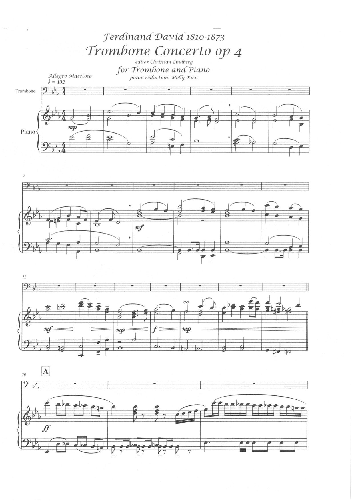 F. David / C. Lindberg - Trombone concerto op 4 - Pianoreduction