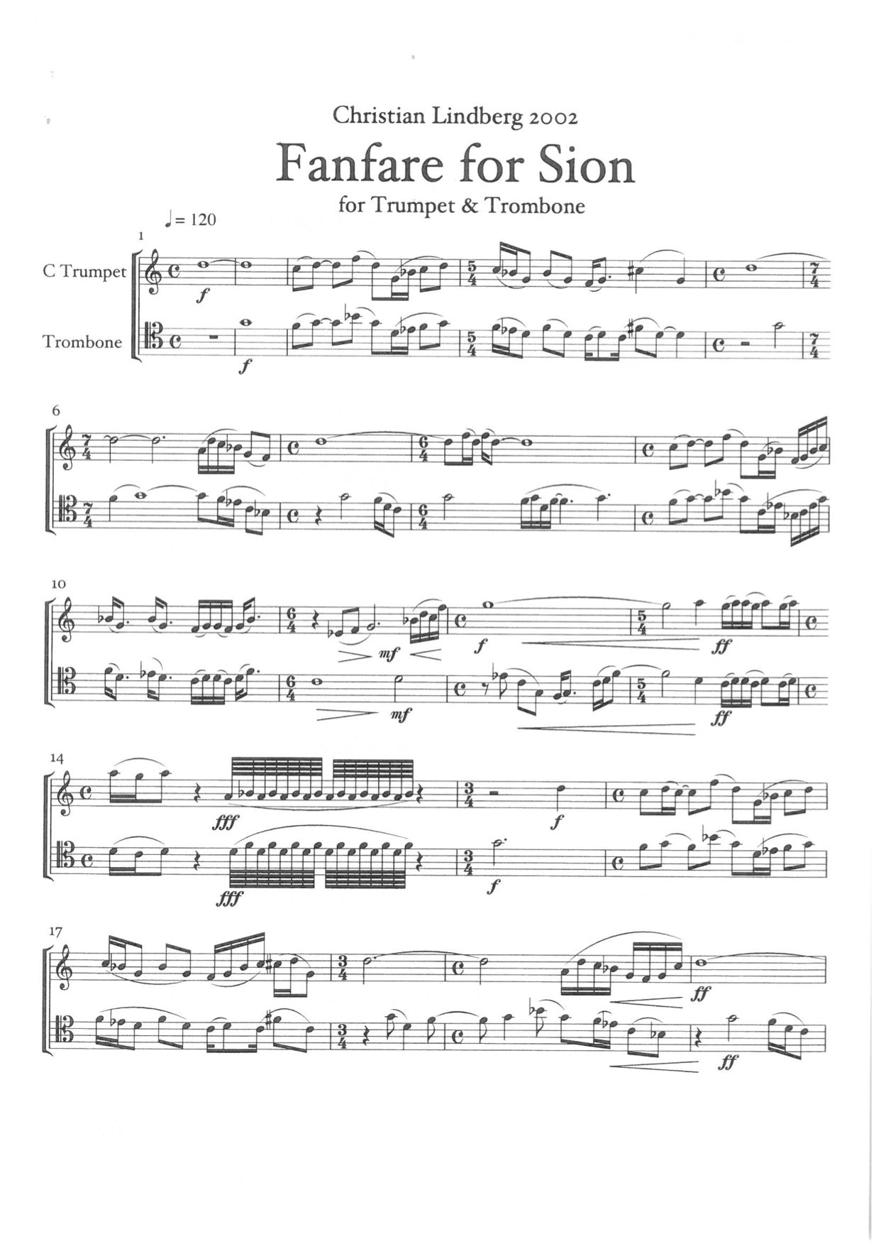 Christian Lindberg - Fanfare for Sion