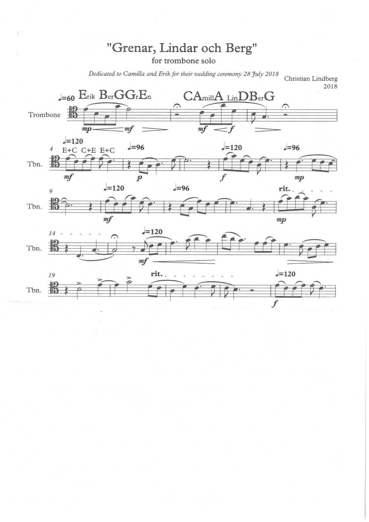 Christian Lindberg - Grenar. Lindar & Berg