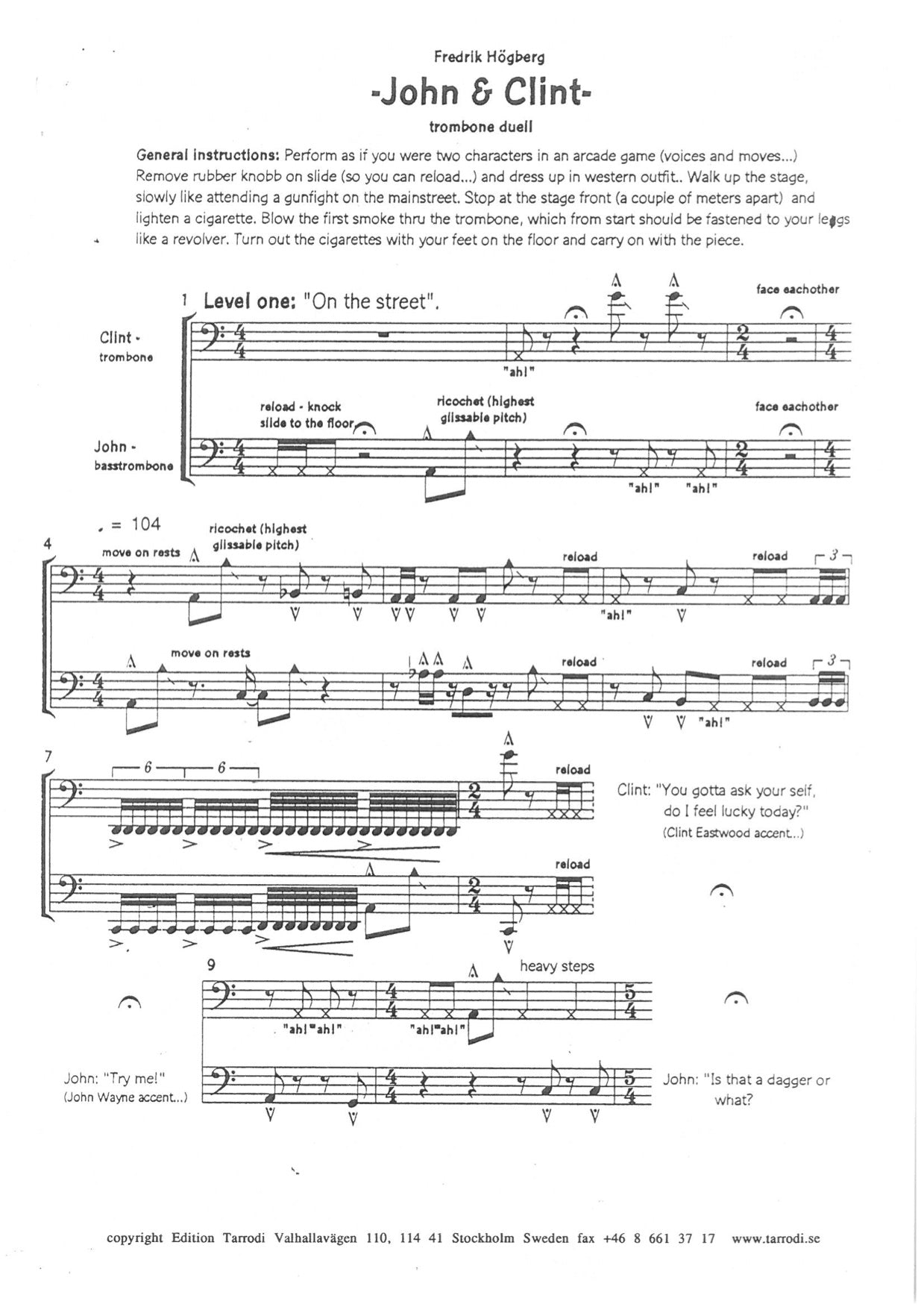 Fredrik Högberg - John & Clint,Trombone & Bass Trombone