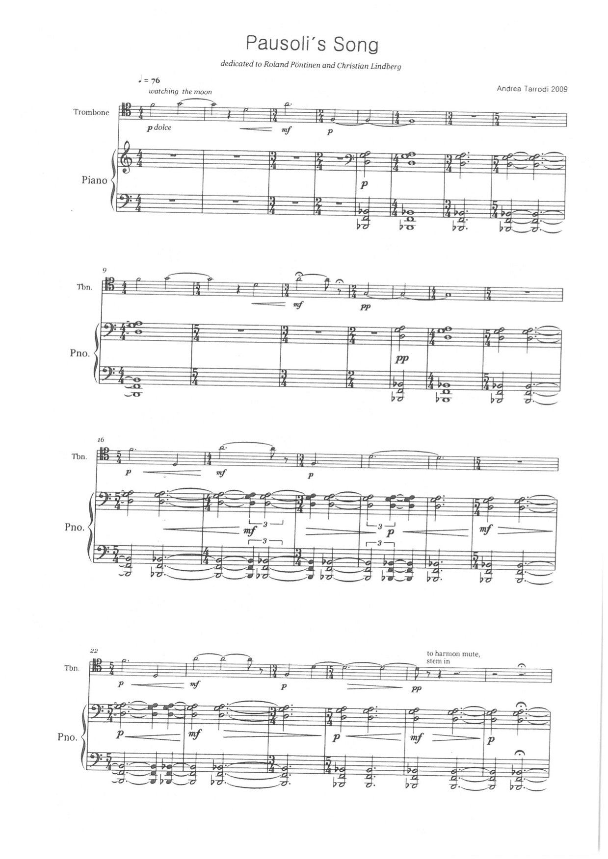 Andrea Tarrodi - Pausoli´s Song