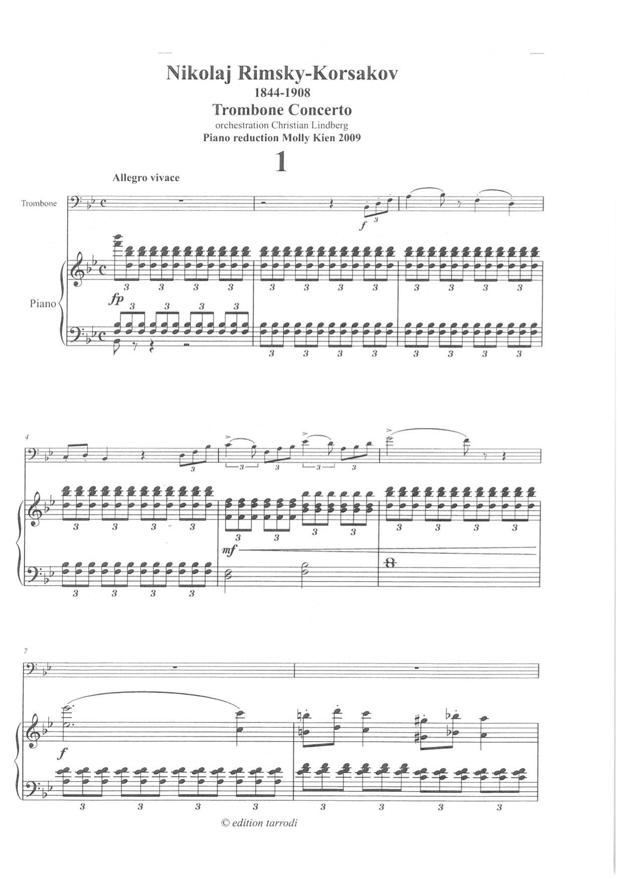 Rimsky-Korsakov / Lindberg - Trombone concerto Pianored. of the concert 2009