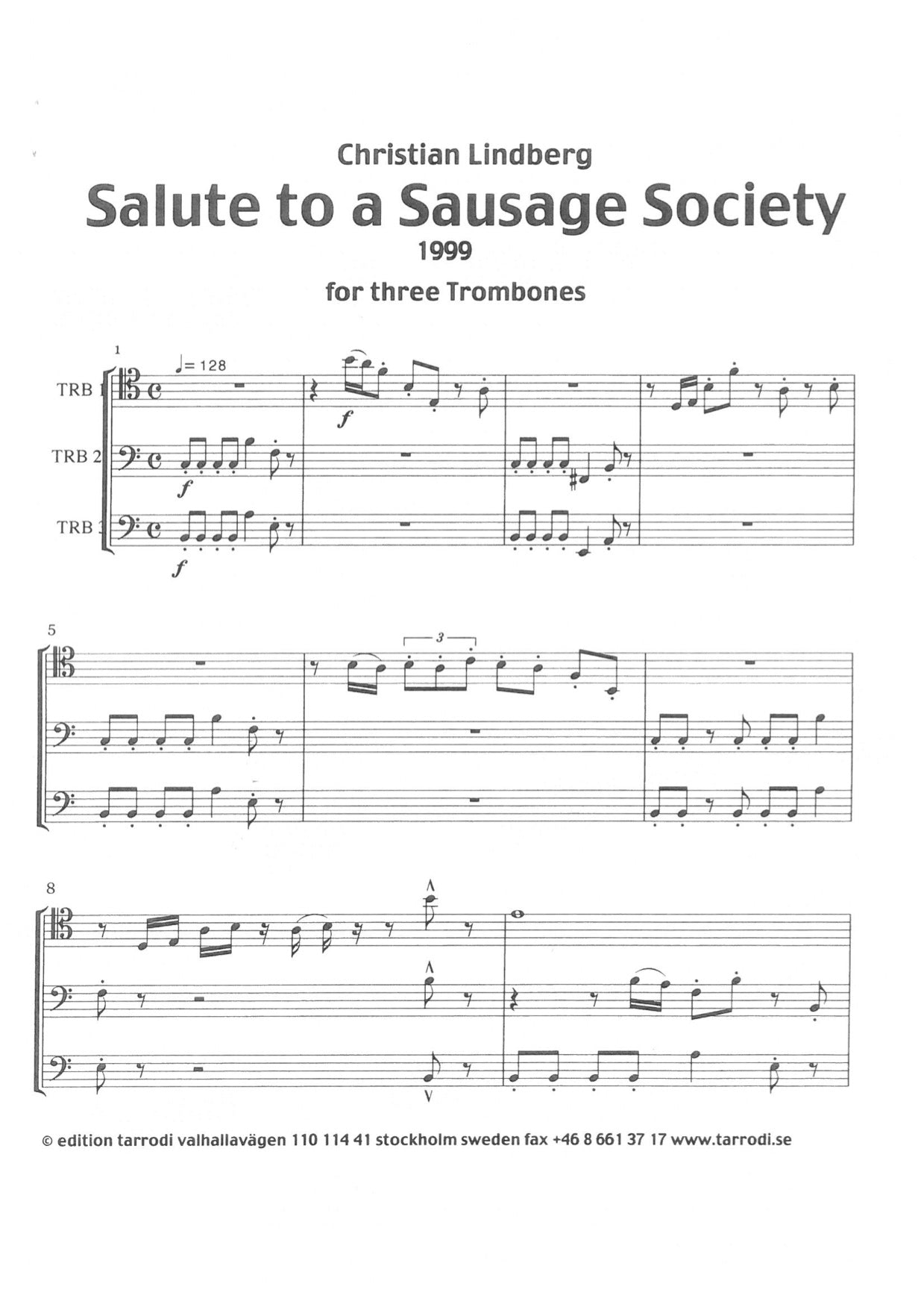 Christian Lindberg - Salute to a Sausage Society, Trombone Trio