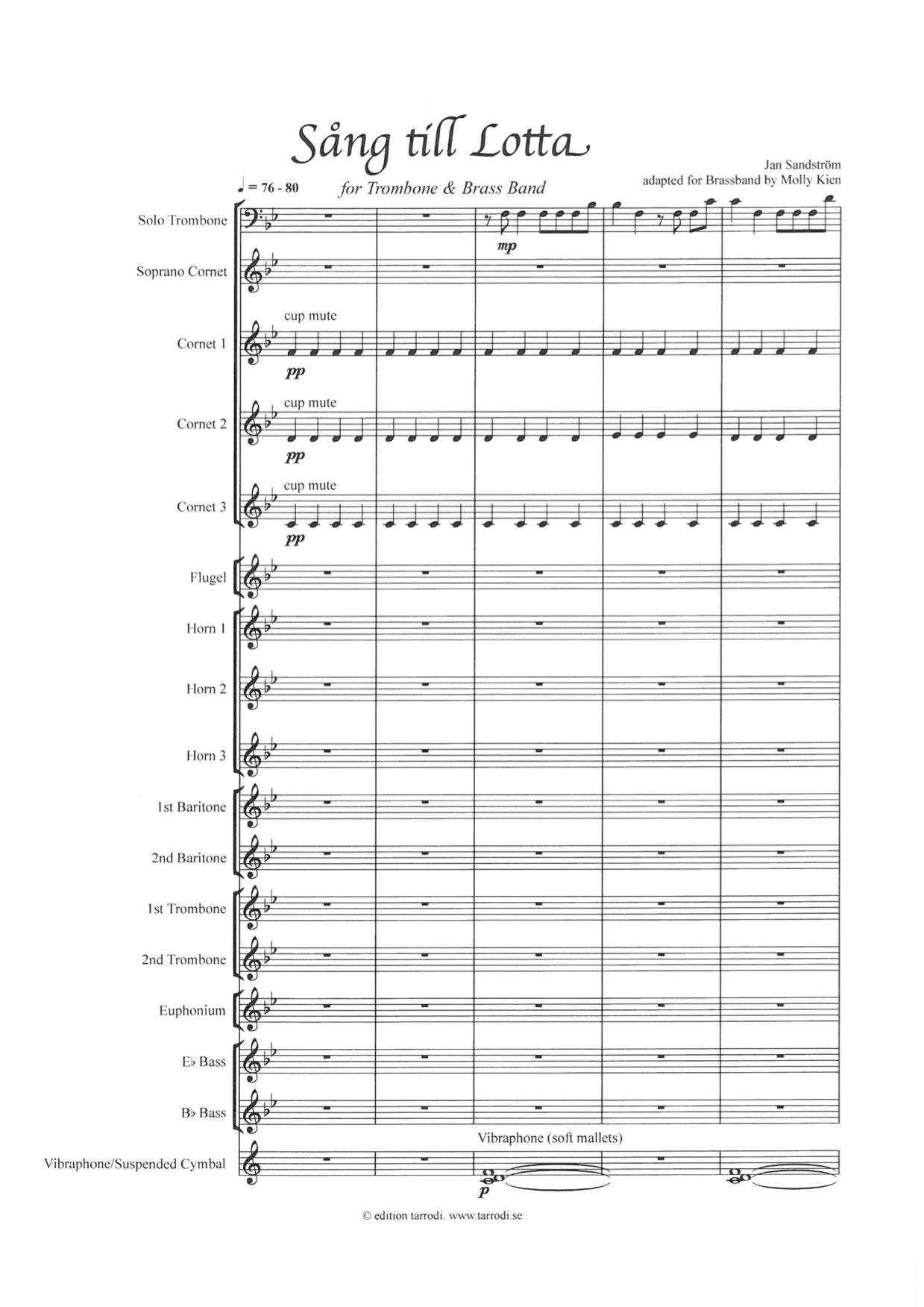 Jan Sandström - Song to Lotta, Trombone and Brassband