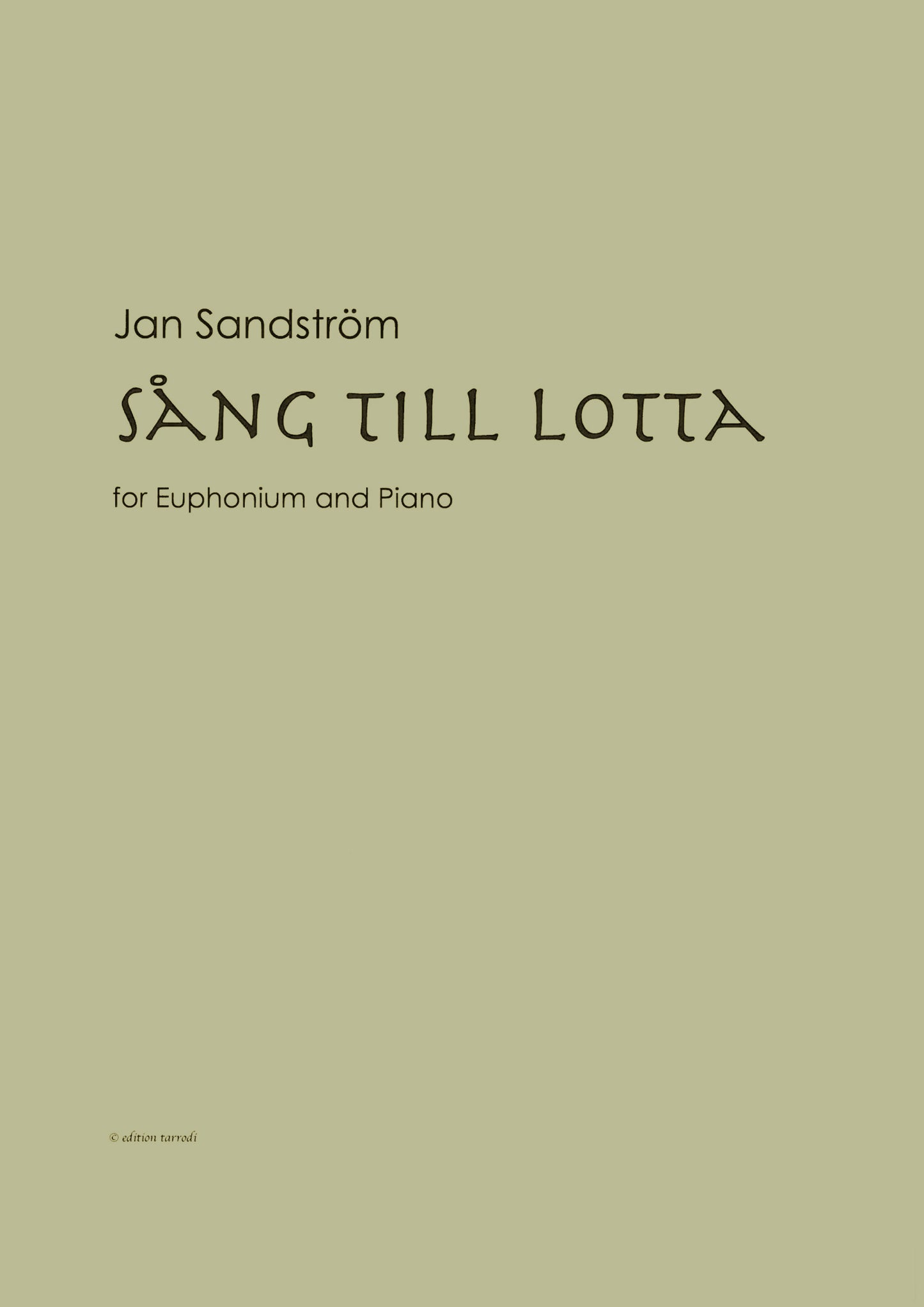 Jan Sandström - Song till Lotta Euphonium & Piano