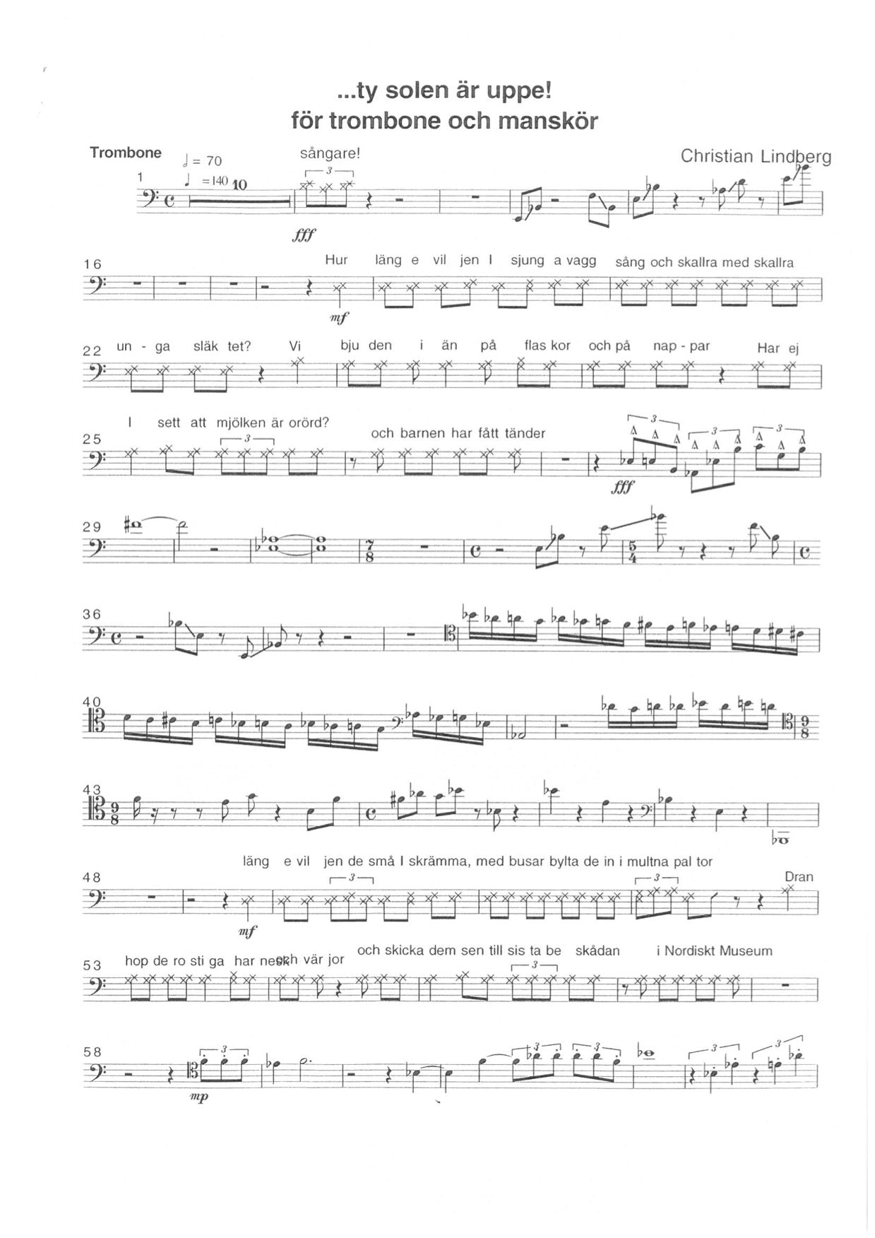 Christian Lindberg - …ty solen är uppe Trombone & Mens choir