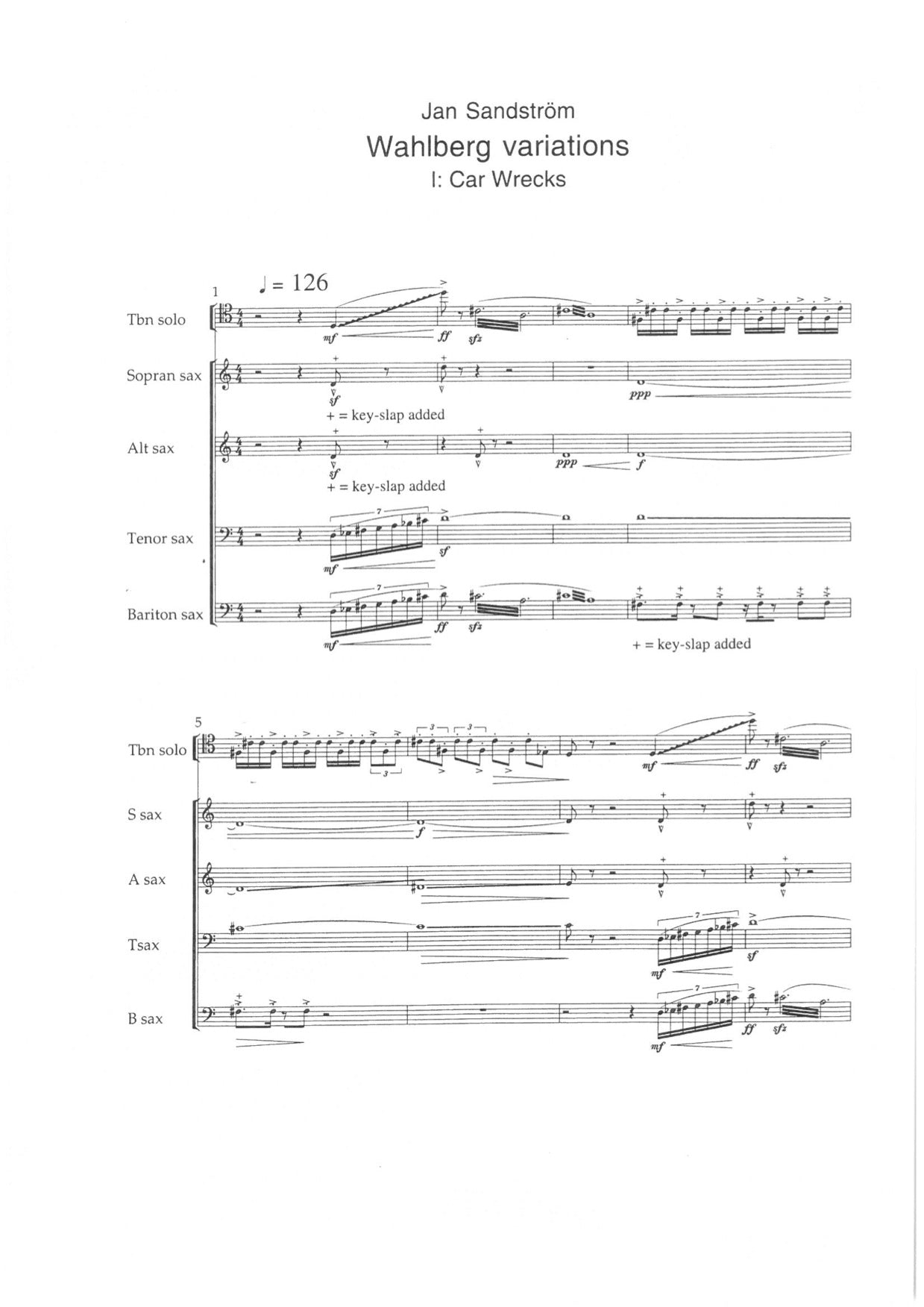 Jan Sandström - Wahlberg variations