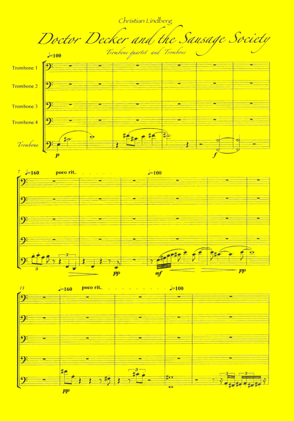 Doctor Decker & the Sausage Sociey - Trombone Quartet - (DIGITAL)