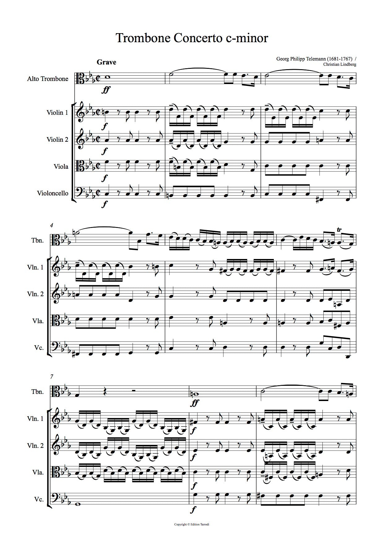 G. Ph Telemann:  Alto Trombone concerto c-minor