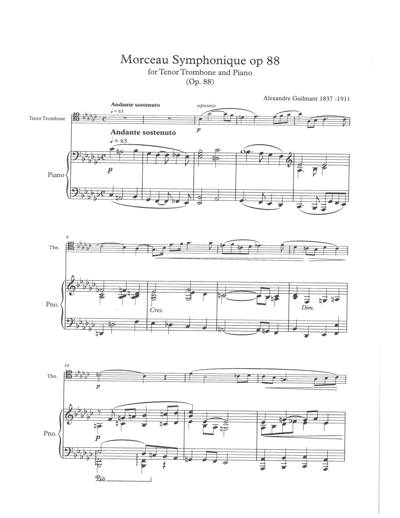 A Guilmant - Morceau Symphonique op 88