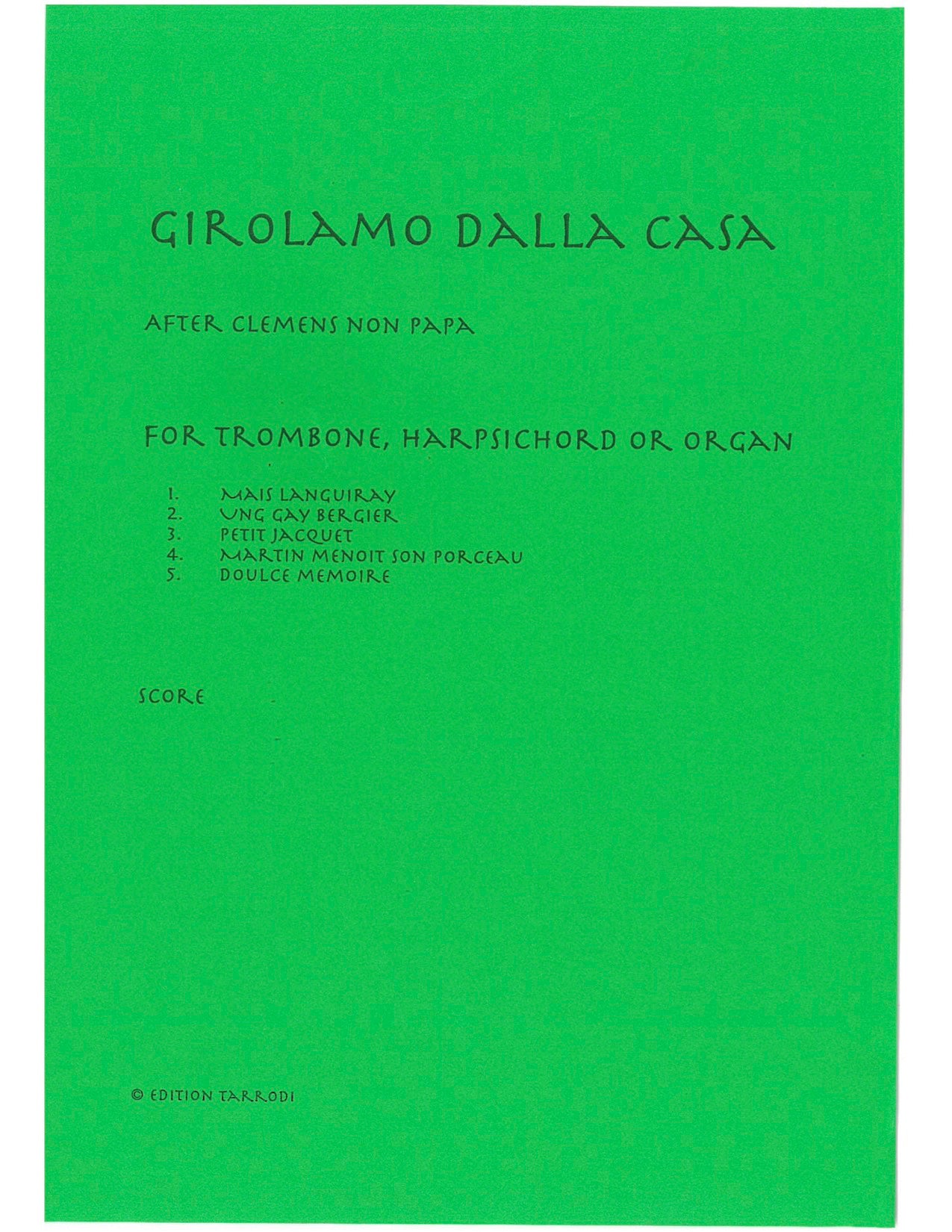 Dalla Casa Girolamo -  Suite, Trombone & Harpsichord/Organ