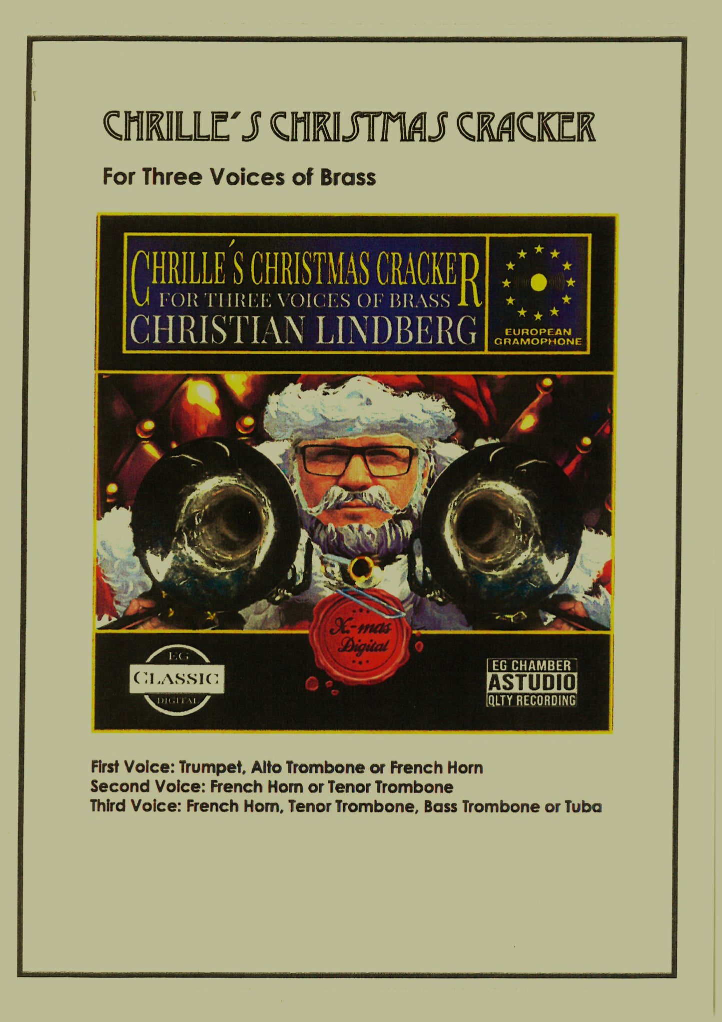Christian Lindberg - Chrille´s Christmas Cracker For Three Voices of Bras    7 '     2020