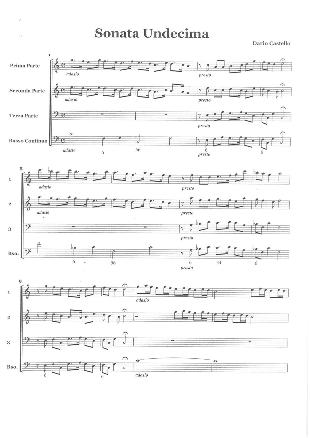 D. Castello - Sonate Concertate Trombone, 2 Violins &  Basso