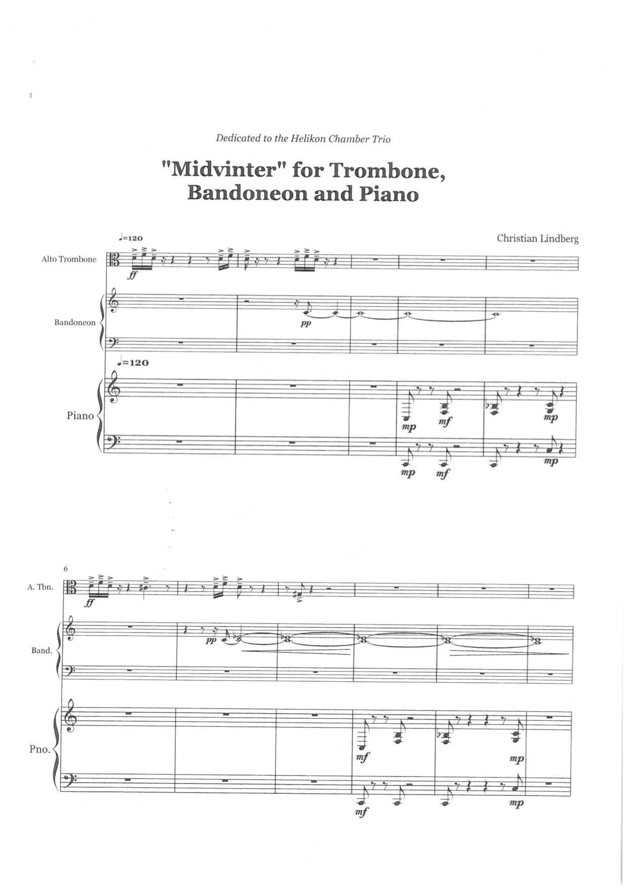 Christian Lindberg - Midvinter, Alto Trombone,Bandoneon,Piano