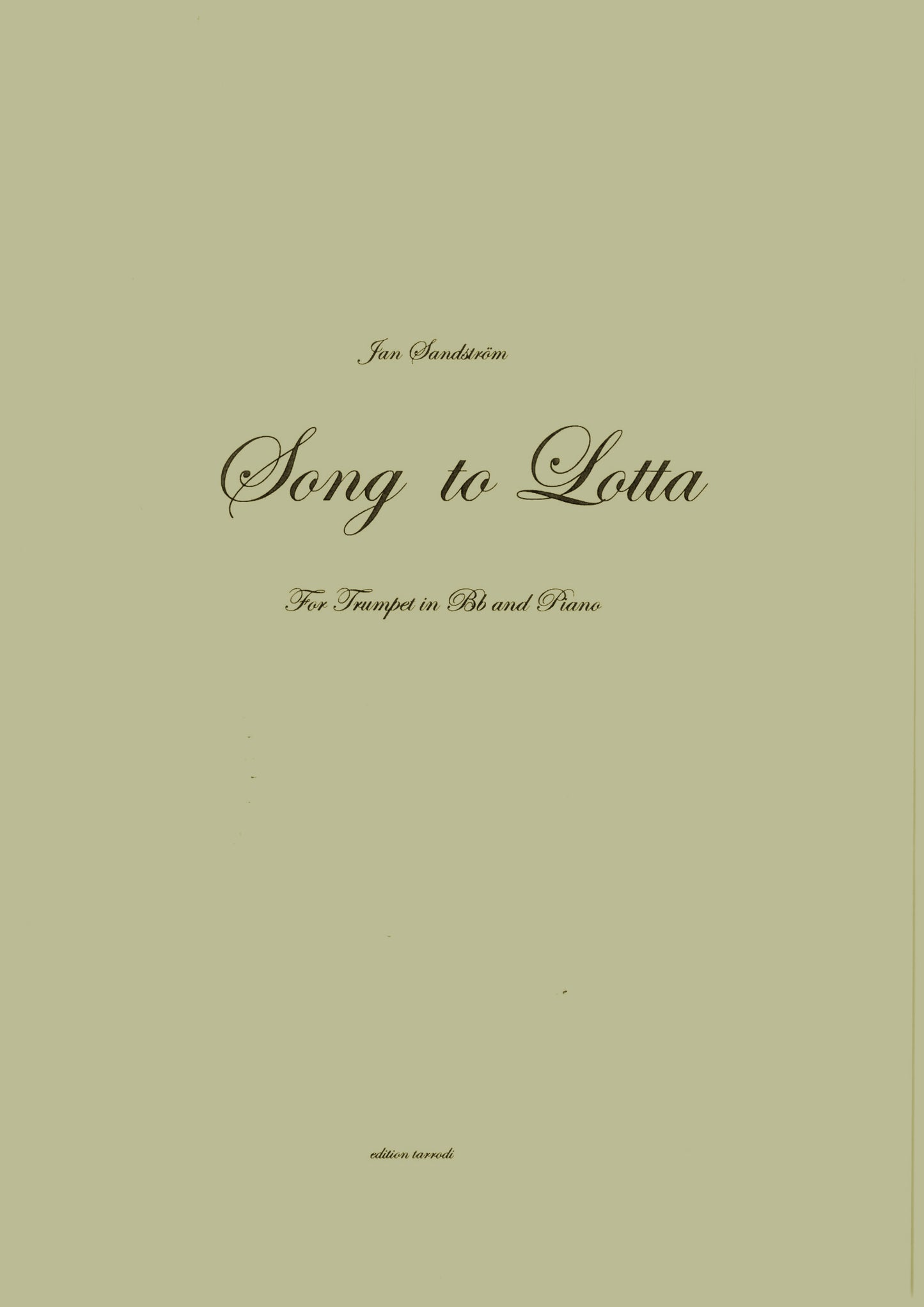 Jan Sandström - Song to Lotta for Trumpet and Piano