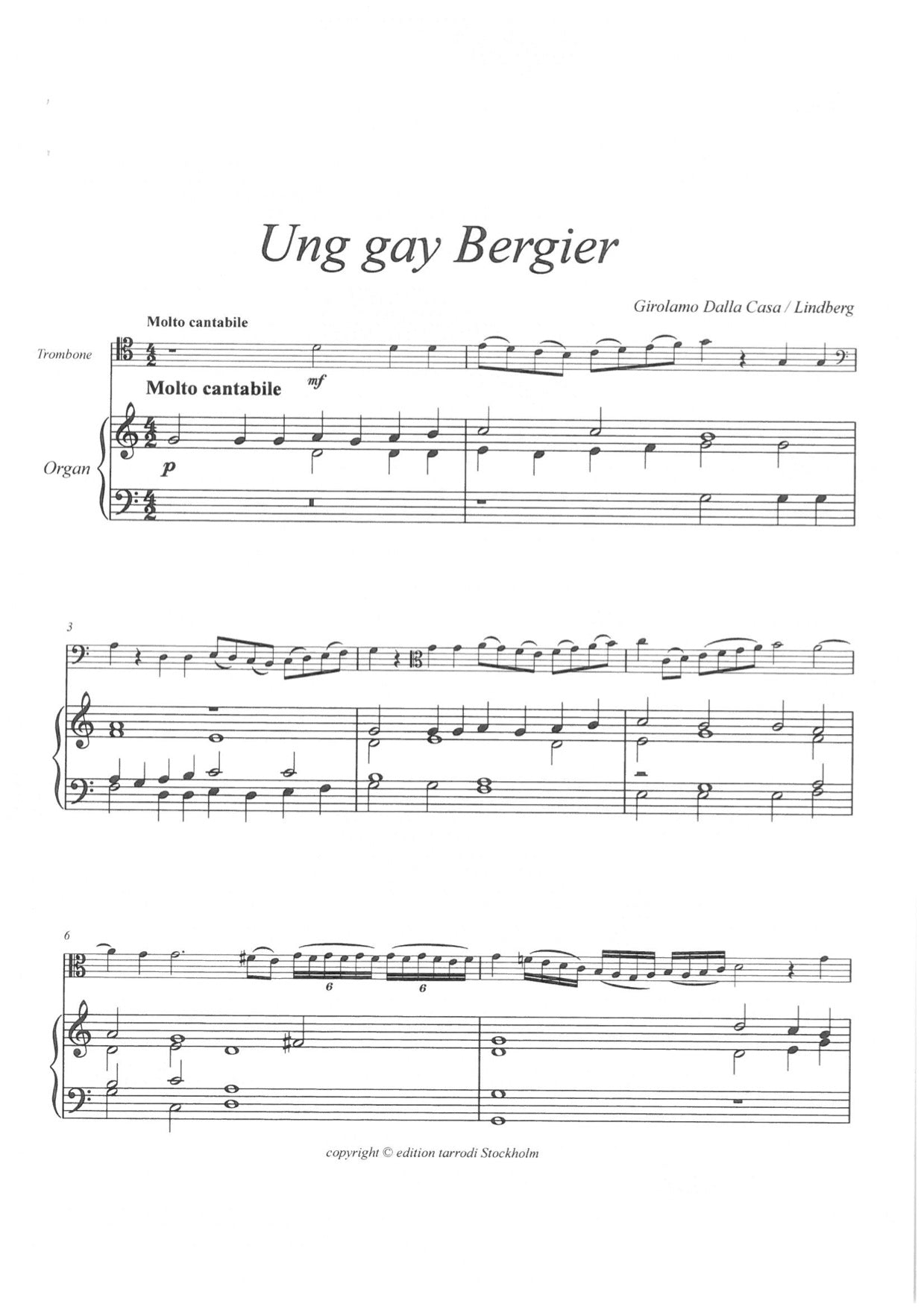 Dalla Casa G - Ung gay Bergier, Trombone & Organ