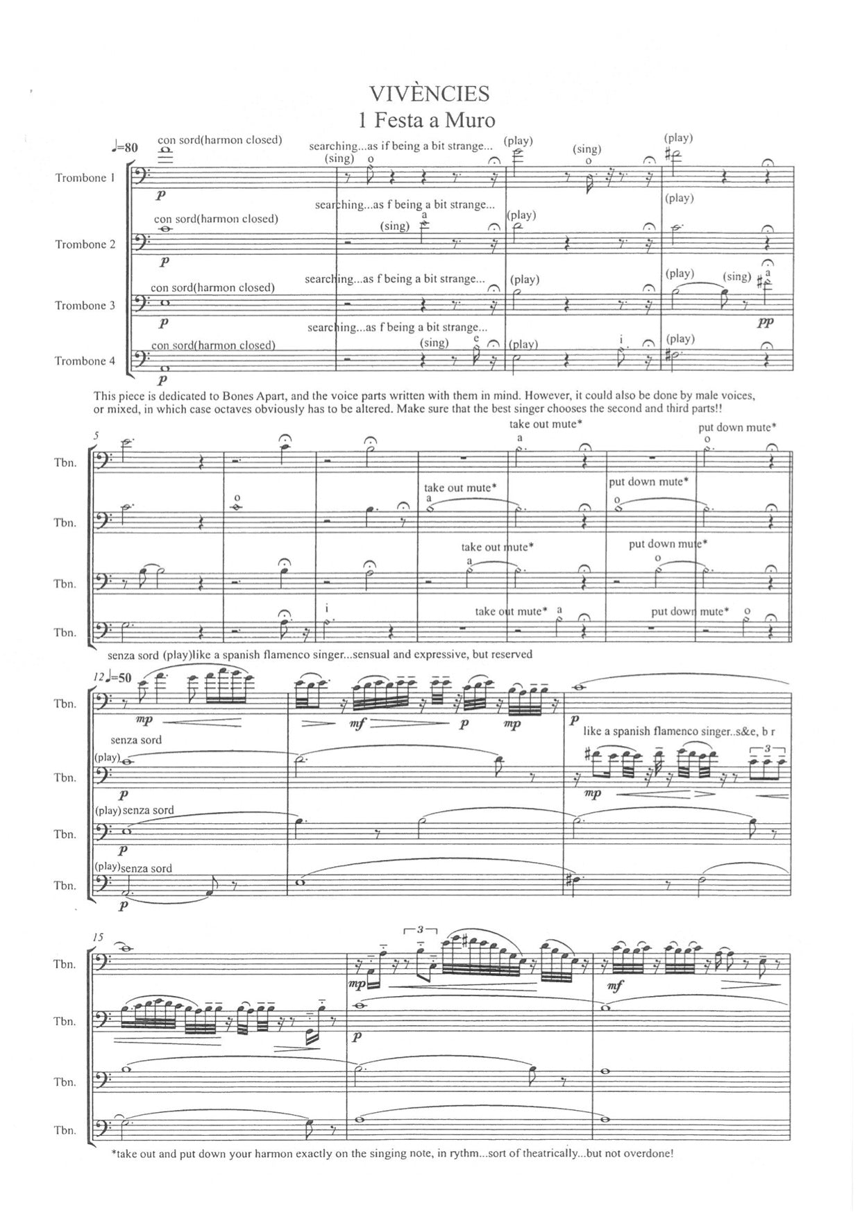 Christian Lindberg - Vivències, Trombone Quartet